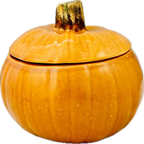 Barbara Eigen Ceramic Pumpkin Covered Dish - Picture 1 of 9